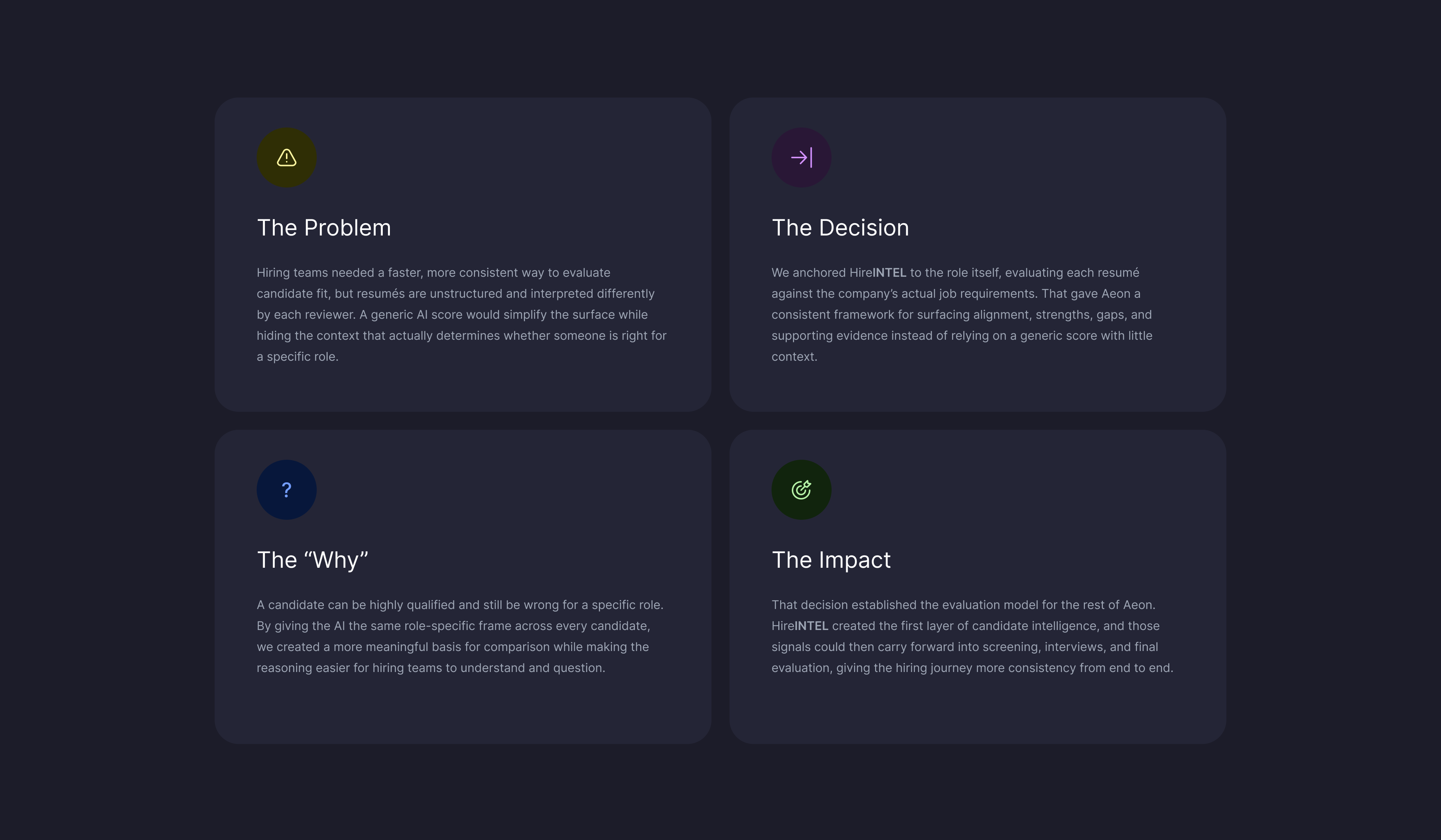 AEON – HireINTEL Evaluation Model AEON – HireINTEL Evaluation Model